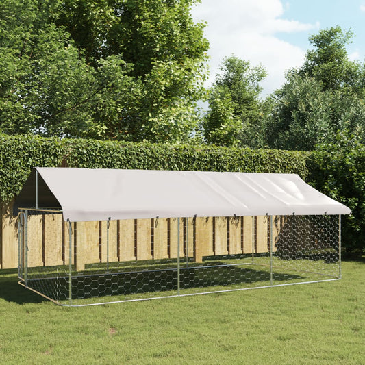 vidaXL Outdoor Dog Kennel with Roof 400x200x150 cm