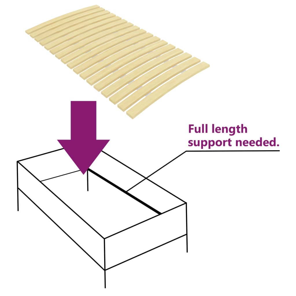 vidaXL Slatted Bed Base with 17 Slats 70x200 cm