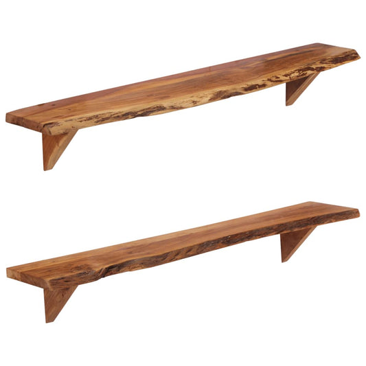 vidaXL Wall Shelves 2 pcs 110x20x18 cm Solid Wood Acacia