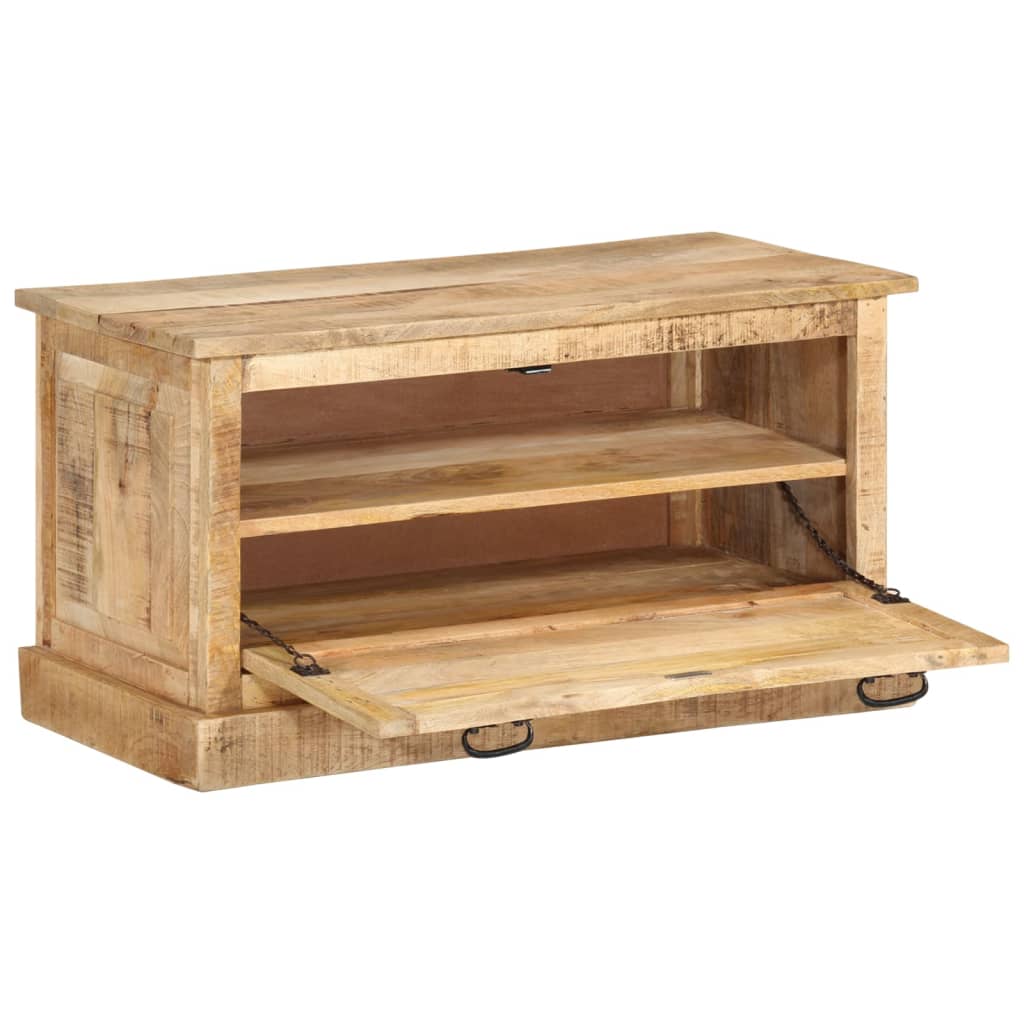 Shoe Storage Bench | Natural Wood | Solid Mango Wood | Medium
