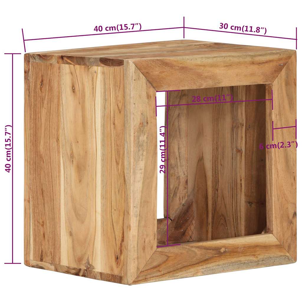 337837 vidaXL Stool 40x30x40 cm Solid Wood Acacia