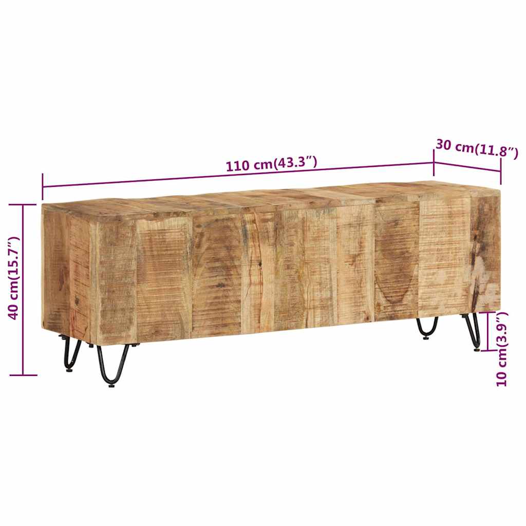 337843 vidaXL TV Cabinet 110x30x40 cm Solid Wood Mango