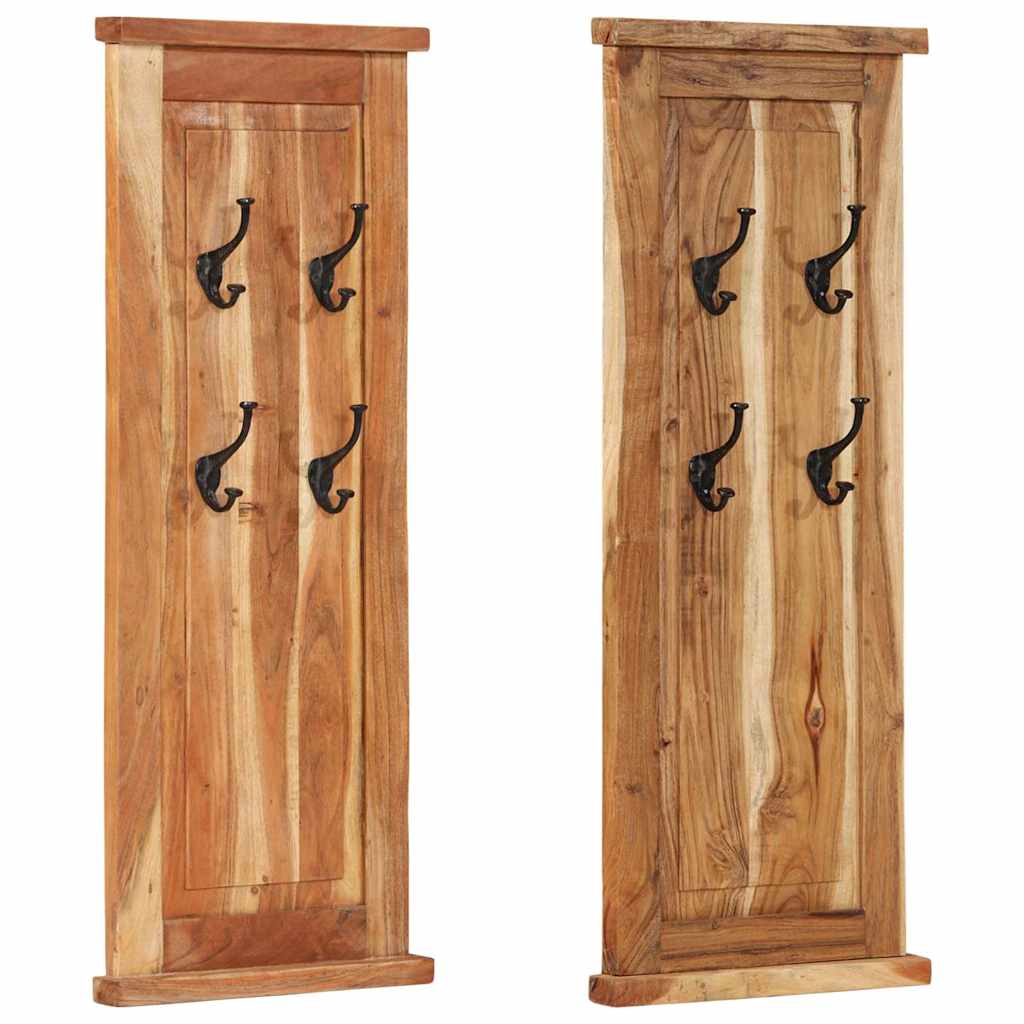 337854 vidaXL Coat Racks 2 pcs Solid Wood Acacia 38x100 cm