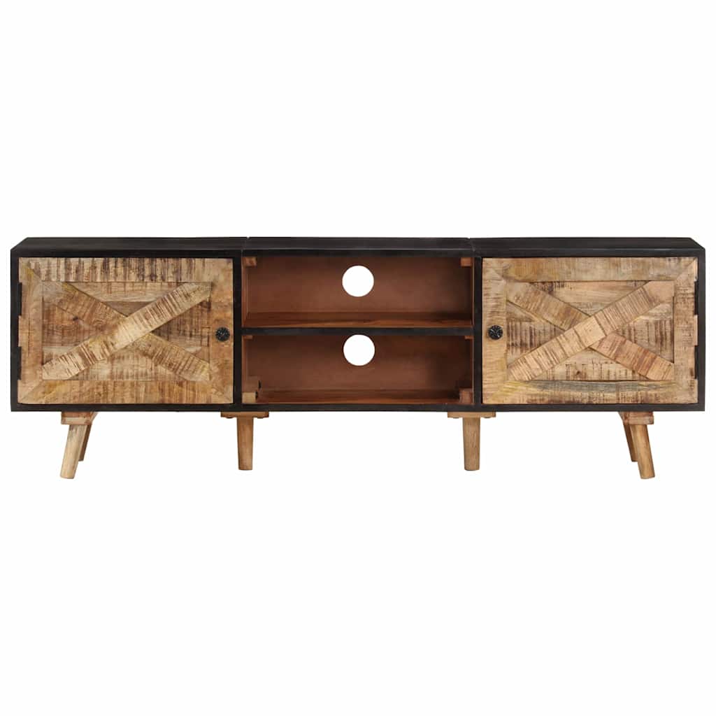 338420 vidaXL TV Cabinet 140x30x46 cm Rough Mango Wood and Solid Acacia Wood