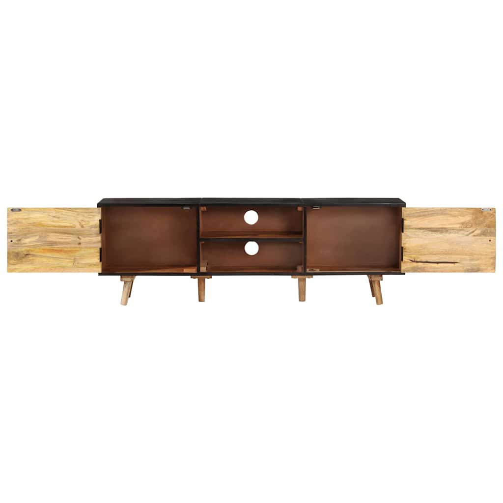 338420 vidaXL TV Cabinet 140x30x46 cm Rough Mango Wood and Solid Acacia Wood