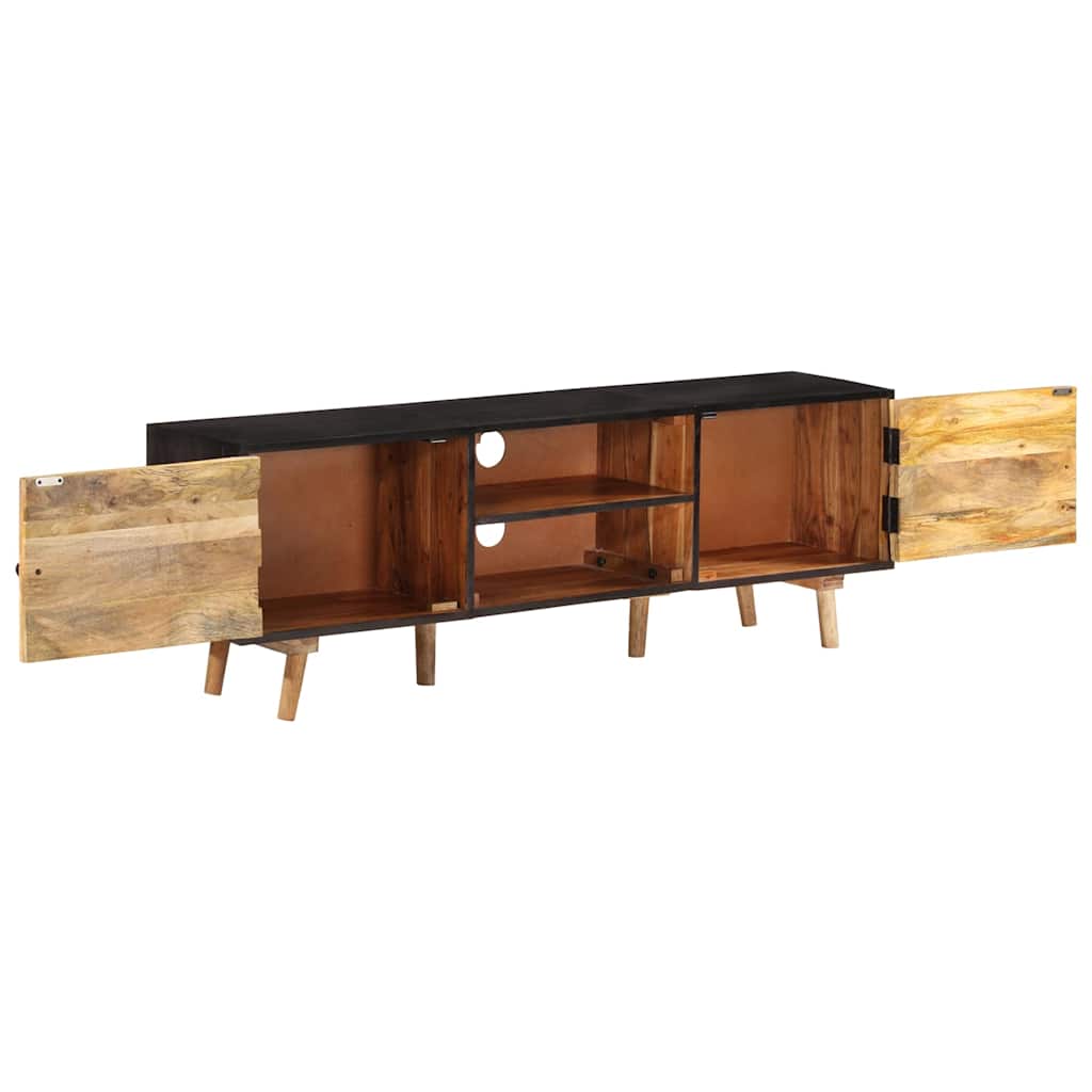 338420 vidaXL TV Cabinet 140x30x46 cm Rough Mango Wood and Solid Acacia Wood