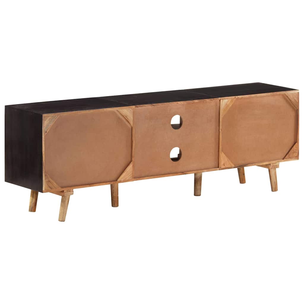 338420 vidaXL TV Cabinet 140x30x46 cm Rough Mango Wood and Solid Acacia Wood