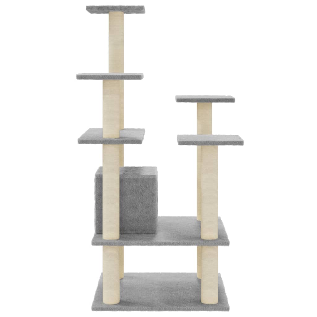 Cat Tree with Sisal Scratching Posts Light Grey 110 cm