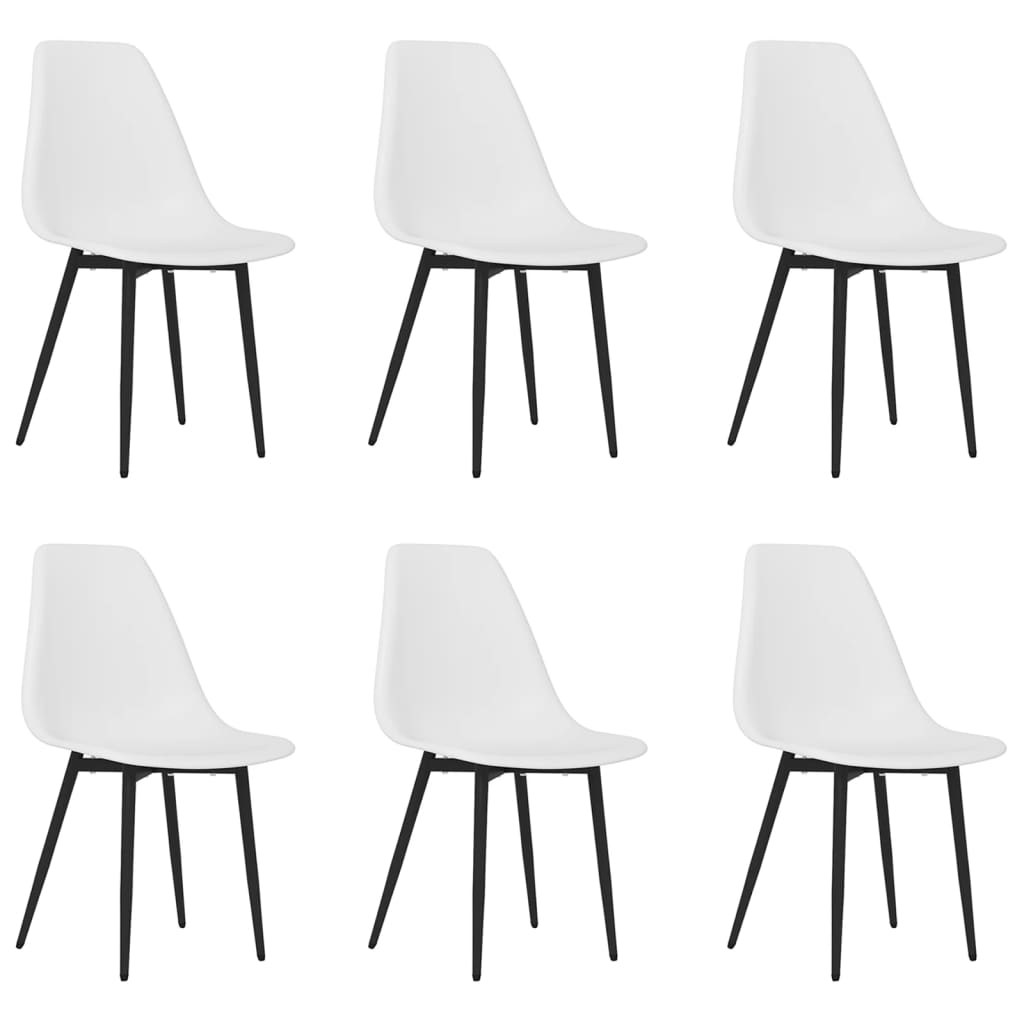 vidaXL Dining Chairs 6 pcs White PP