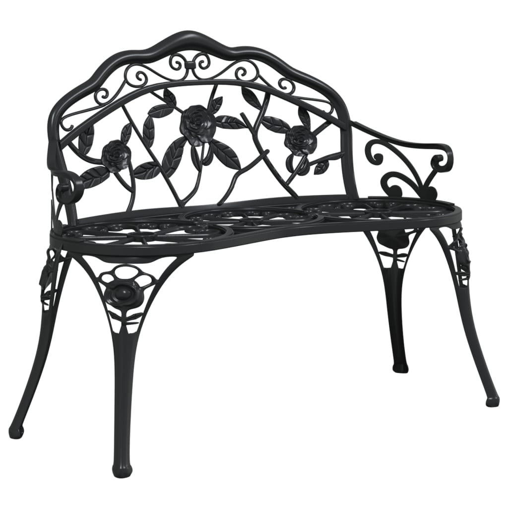 Garden Bench | Black | Cast Aluminium, Cast Iron | Medium
