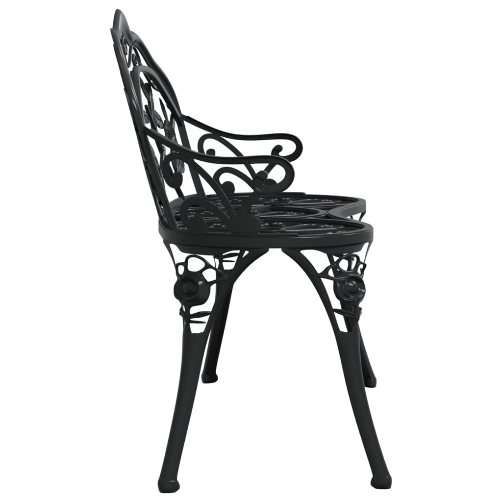 Garden Bench | Black | Cast Aluminium, Cast Iron | Medium