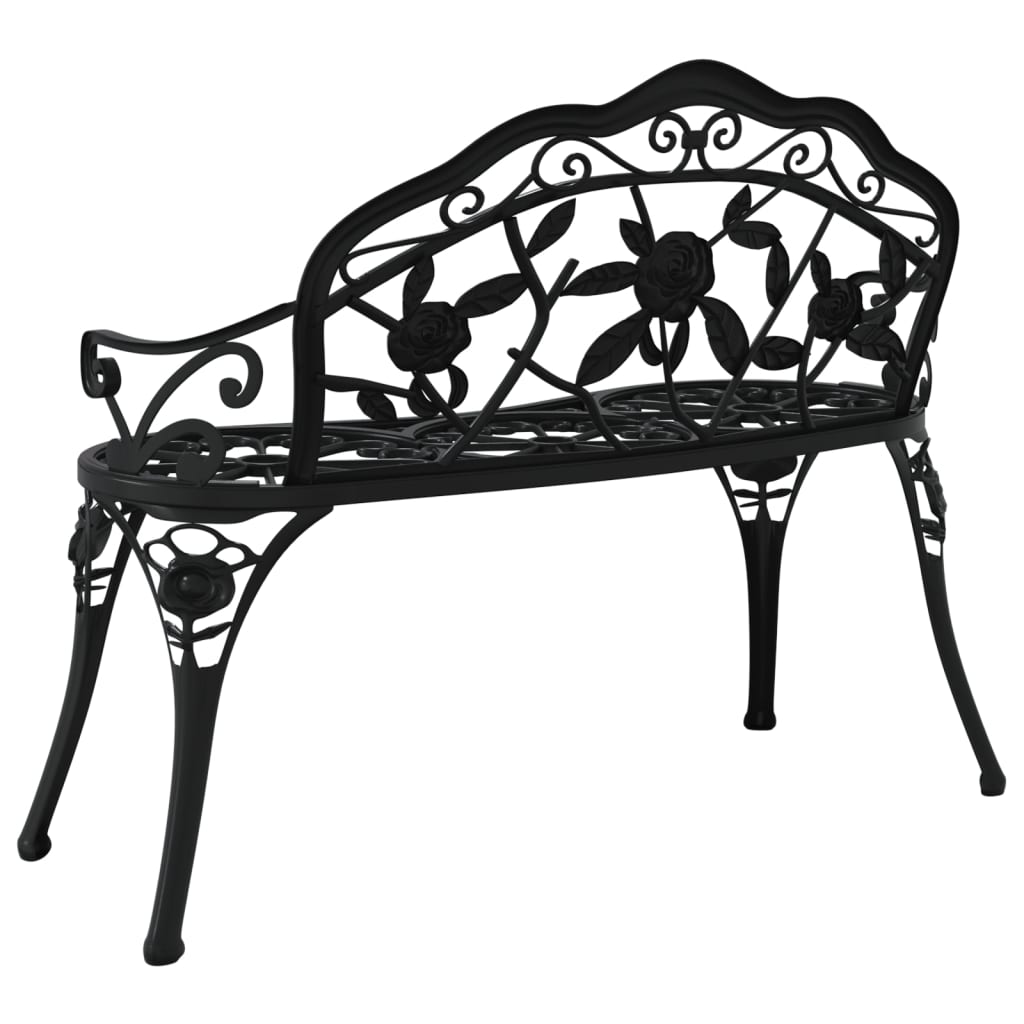 Garden Bench | Black | Cast Aluminium, Cast Iron | Medium