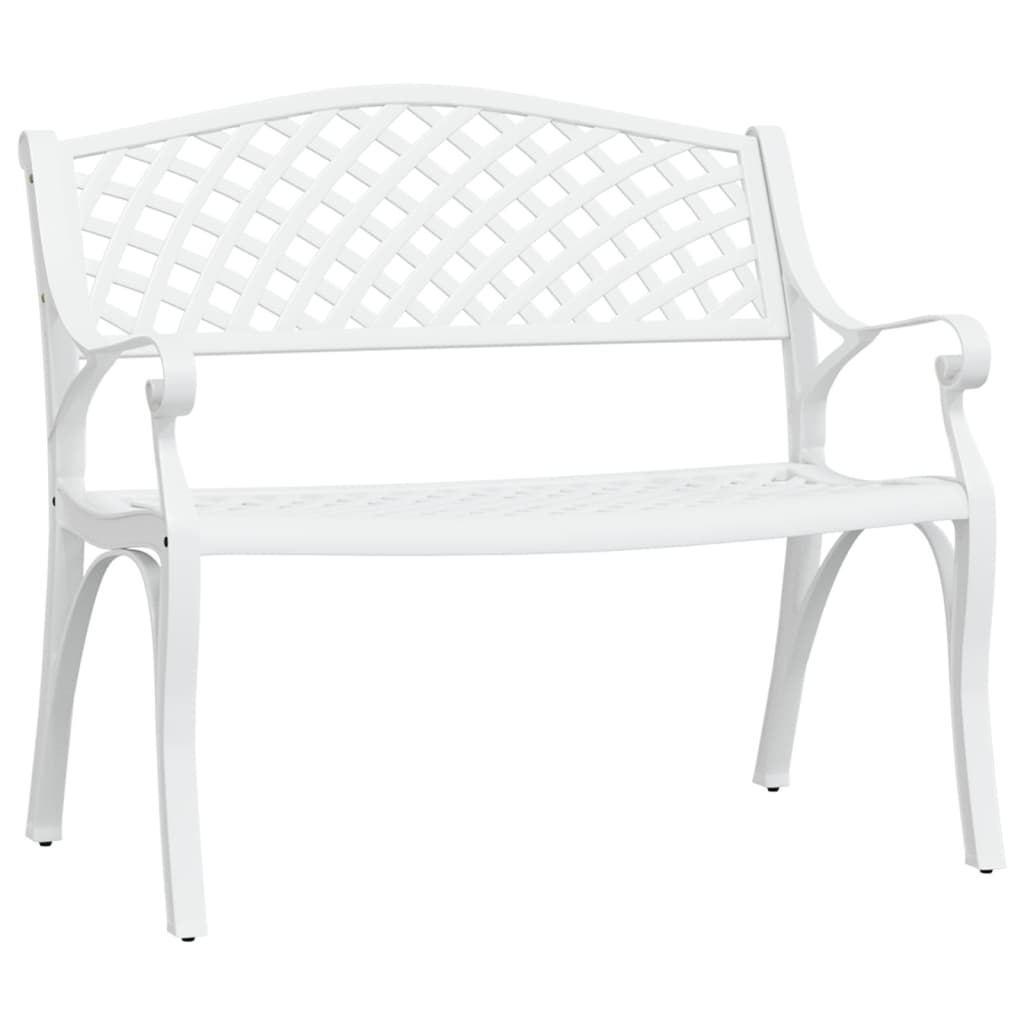 Garden Bench | White | Cast Aluminium, Cast Iron | Medium | Durable