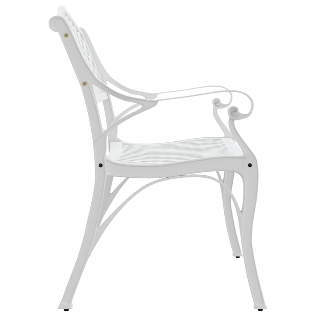Garden Bench | White | Cast Aluminium, Cast Iron | Medium | Durable