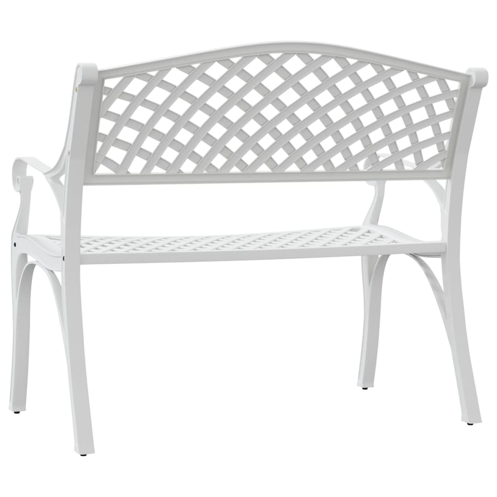 Garden Bench | White | Cast Aluminium, Cast Iron | Medium | Durable
