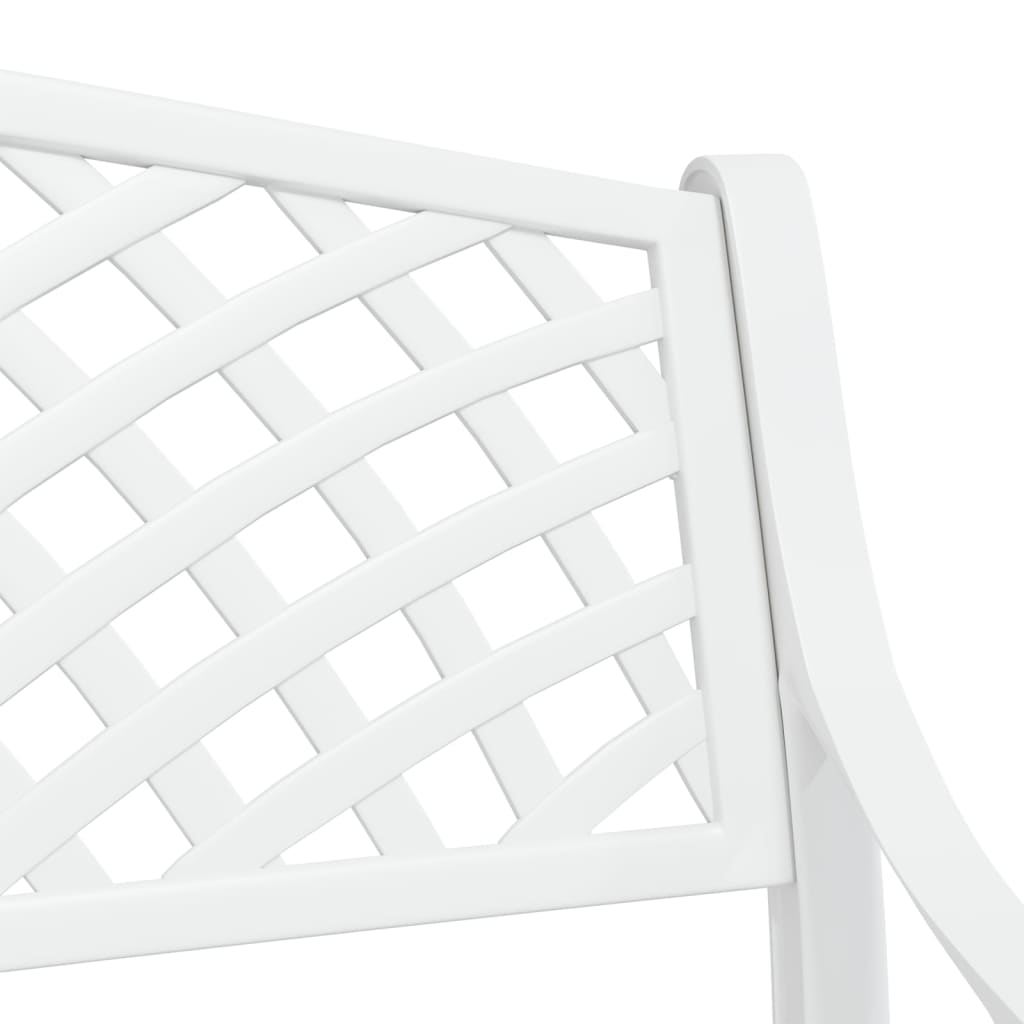 Garden Bench | White | Cast Aluminium, Cast Iron | Medium | Durable
