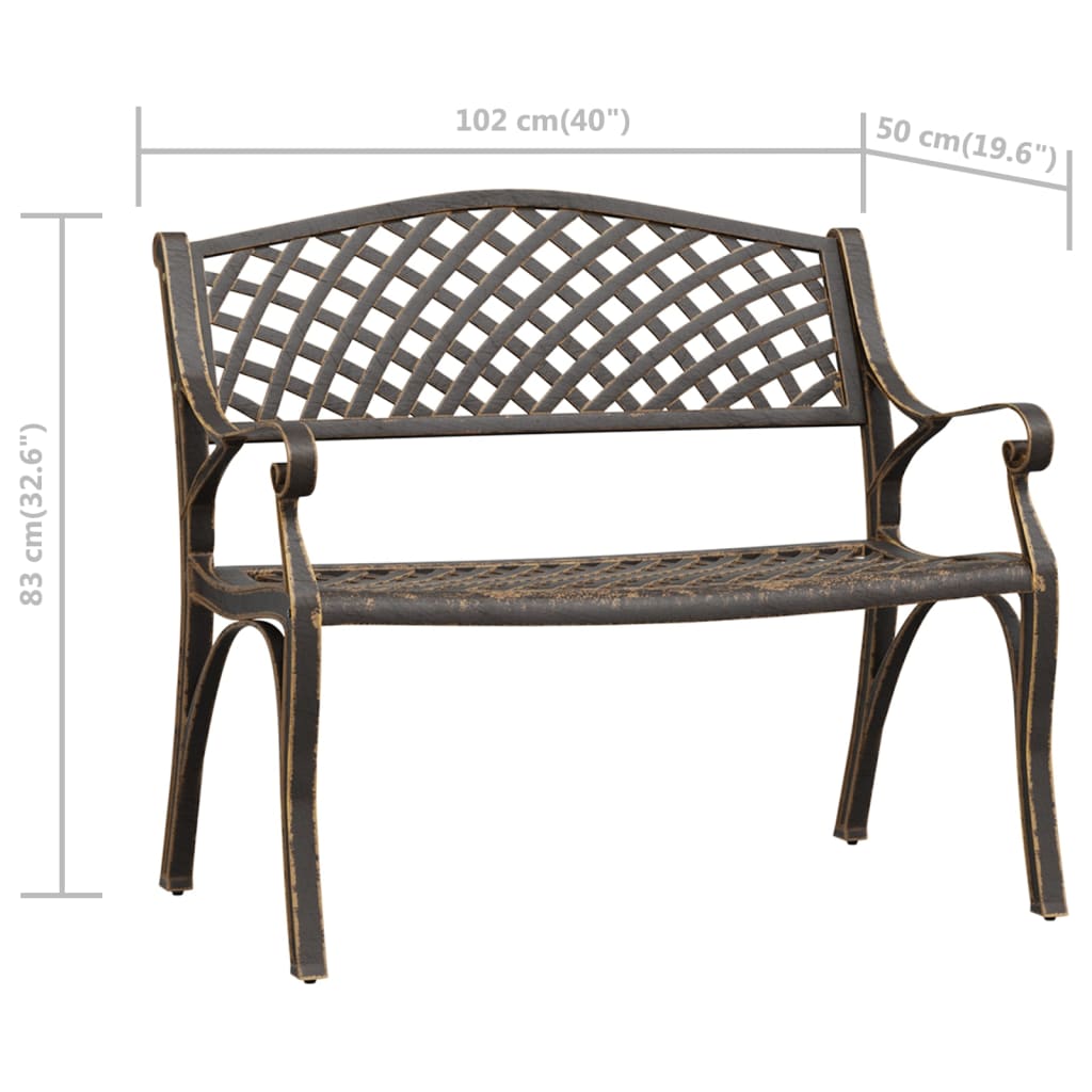 Garden Bench | Bronze | Cast Aluminium, Cast Iron | Medium | Durable