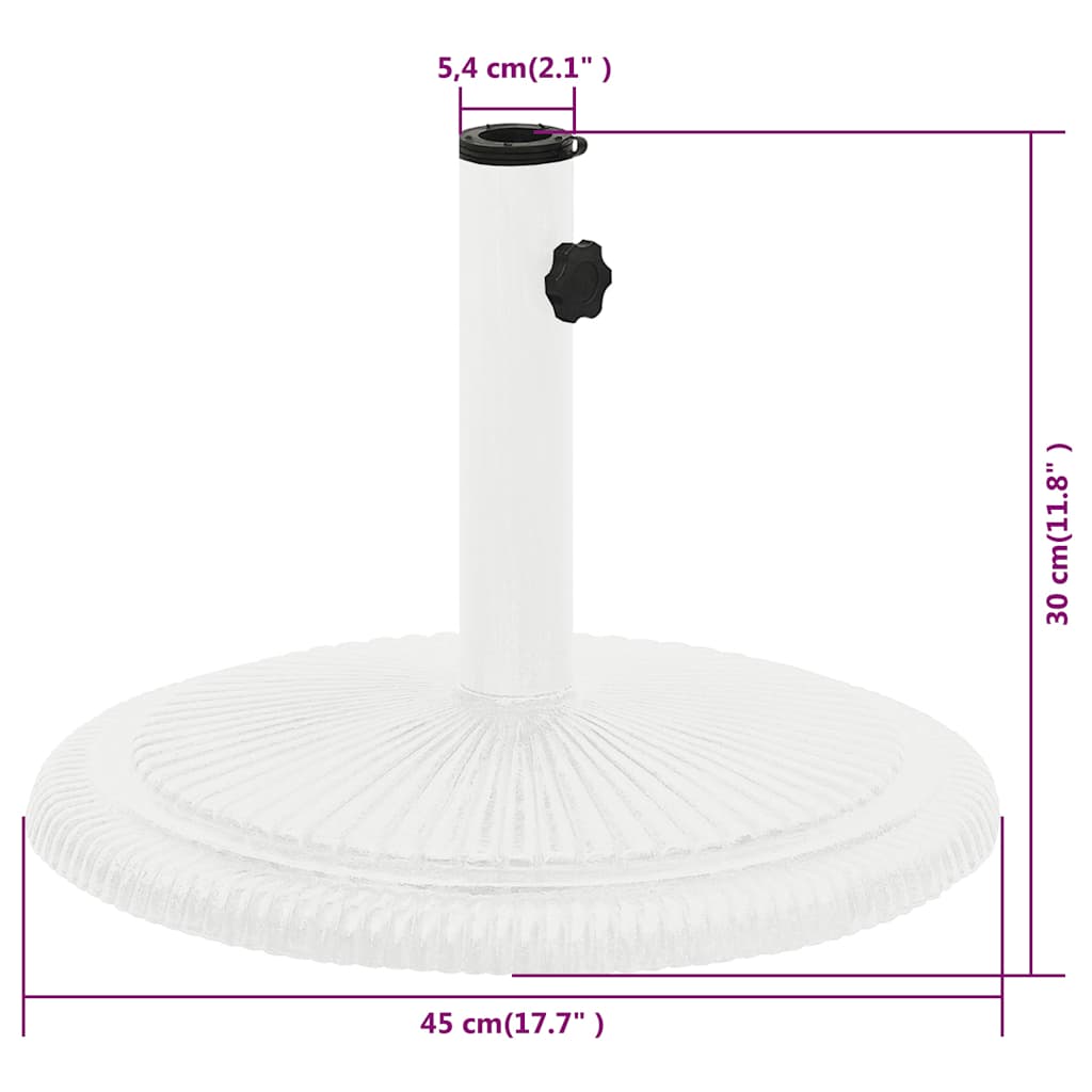 vidaXL Umbrella Base White 45x45x30 cm Cast Iron