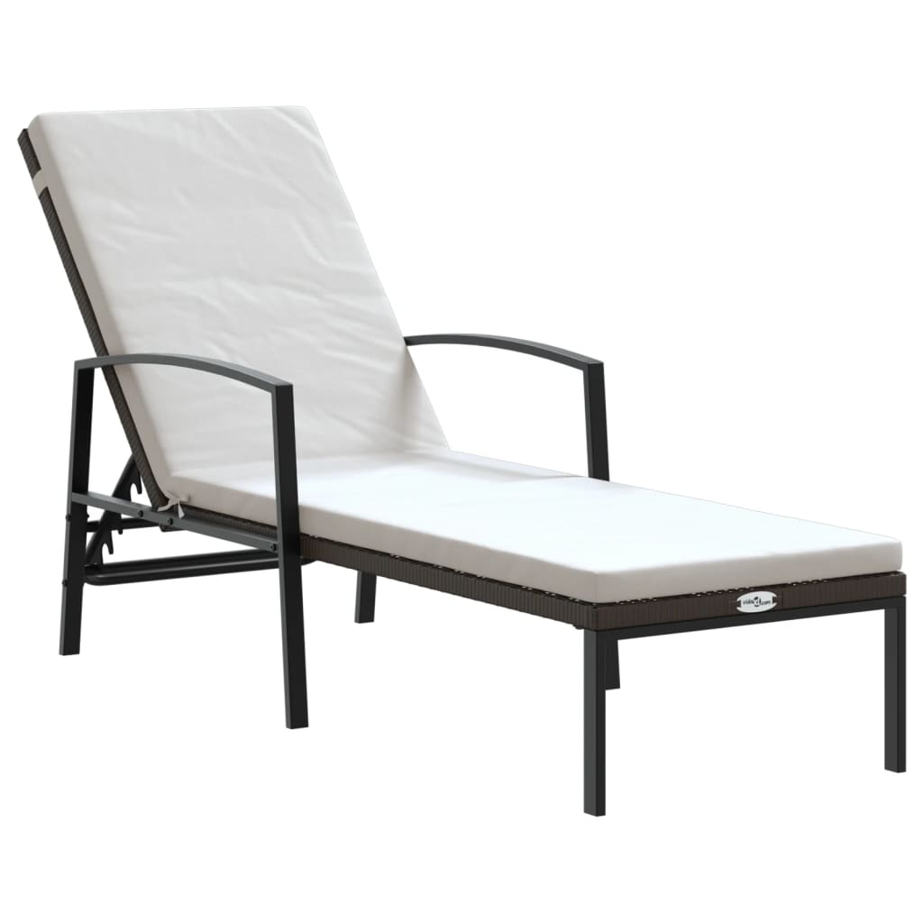 Sun Lounger With Table |  Set of 3 | Brown
