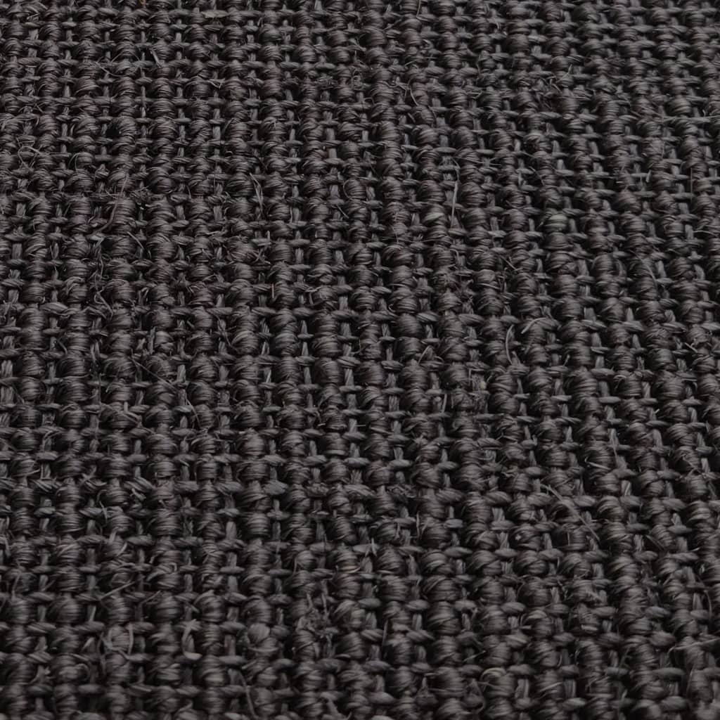 vidaXL Rug Natural Sisal 80x300 cm Black
