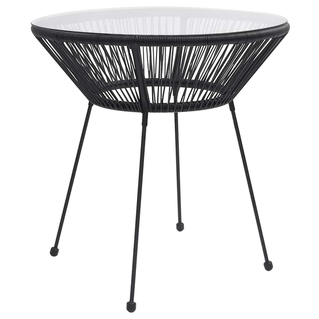 3 Piece Garden Dining Set Black