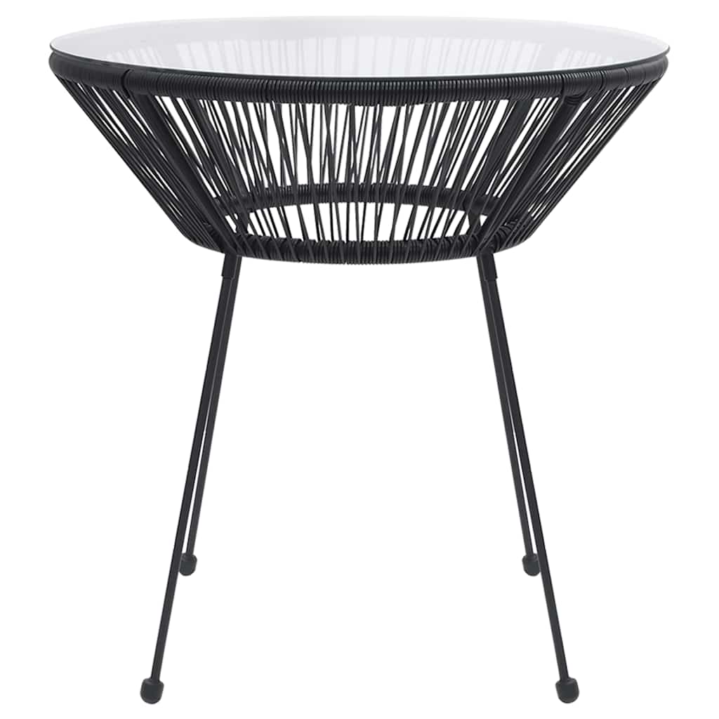 3 Piece Garden Dining Set Black