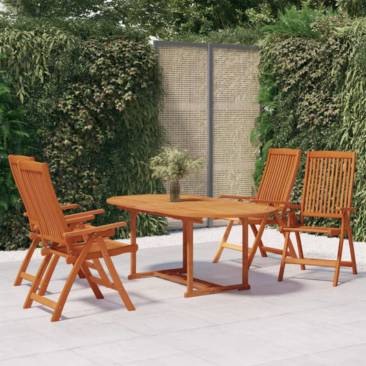 Garden Dining Set | Reddish-Brown | Solid Eucalyptus Wood | Medium