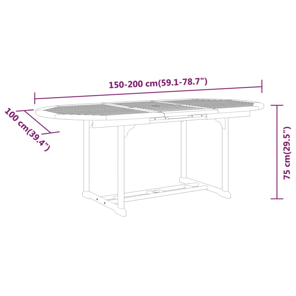 Garden Dining Set | Reddish-brown | Solid eucalyptus wood | Medium