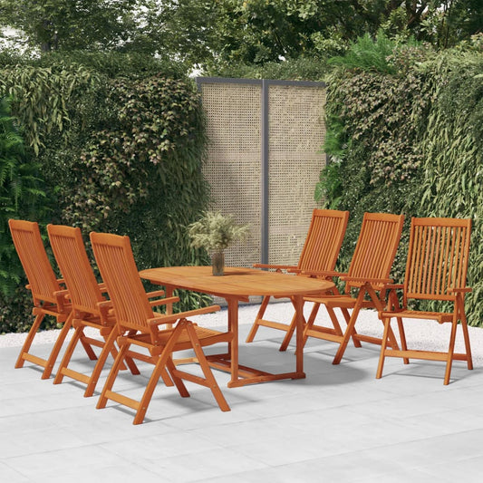 Garden Dining Set | Reddish-brown | Solid eucalyptus wood | Medium