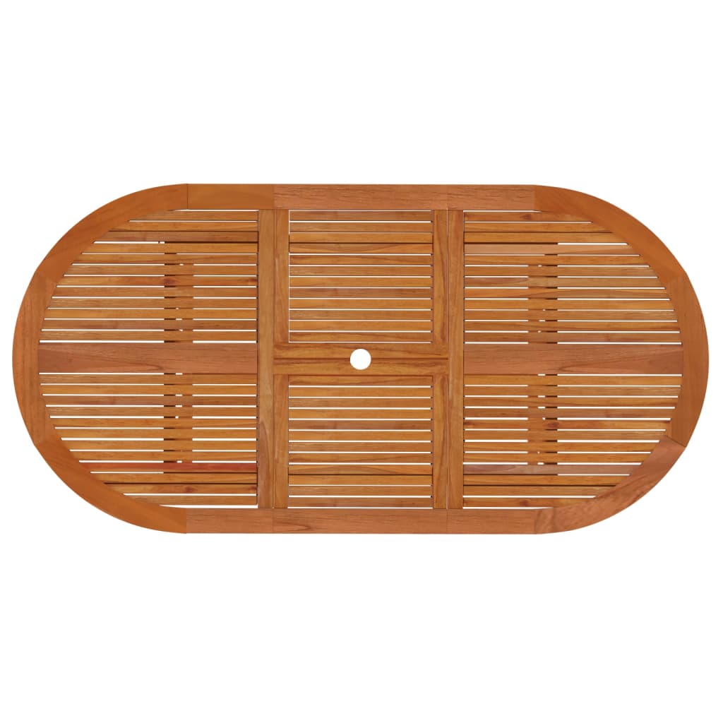 Garden Dining Set | Reddish-brown | Solid eucalyptus wood | Large