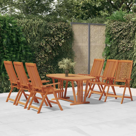 Garden Dining Set | Reddish-brown | Solid eucalyptus wood | Large