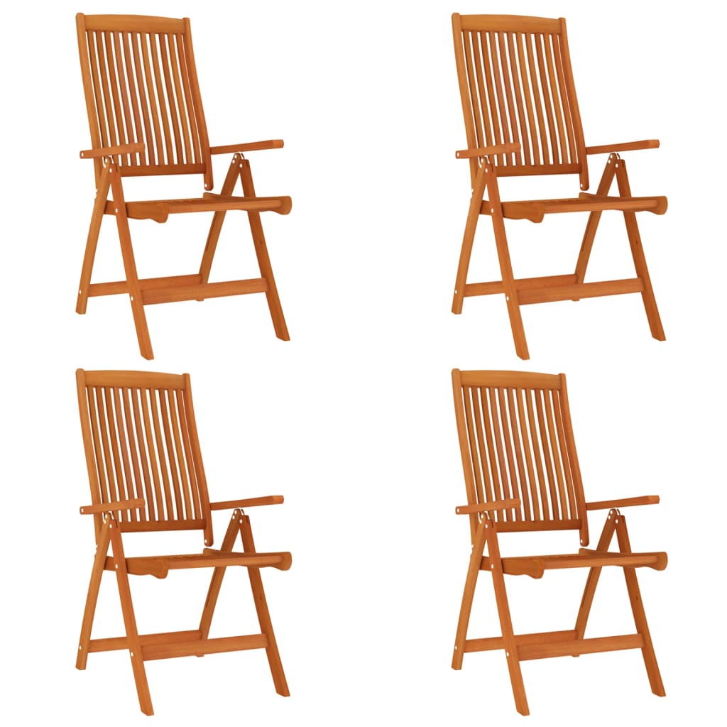 Garden Chair | Set of 4 | Solid Wood | Eucalyptus Wood with Oil Finish