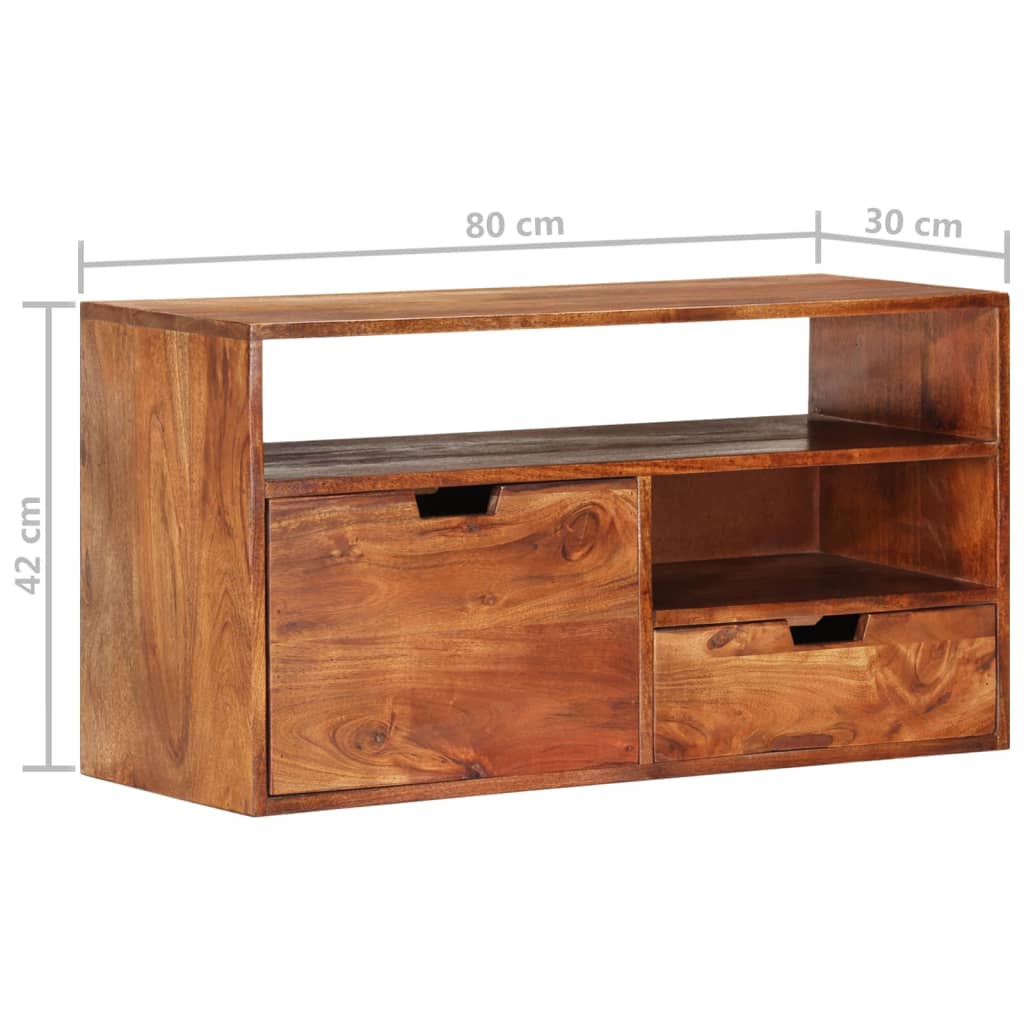 vidaXL TV Cabinet 80x30x42 cm Solid Acacia Wood