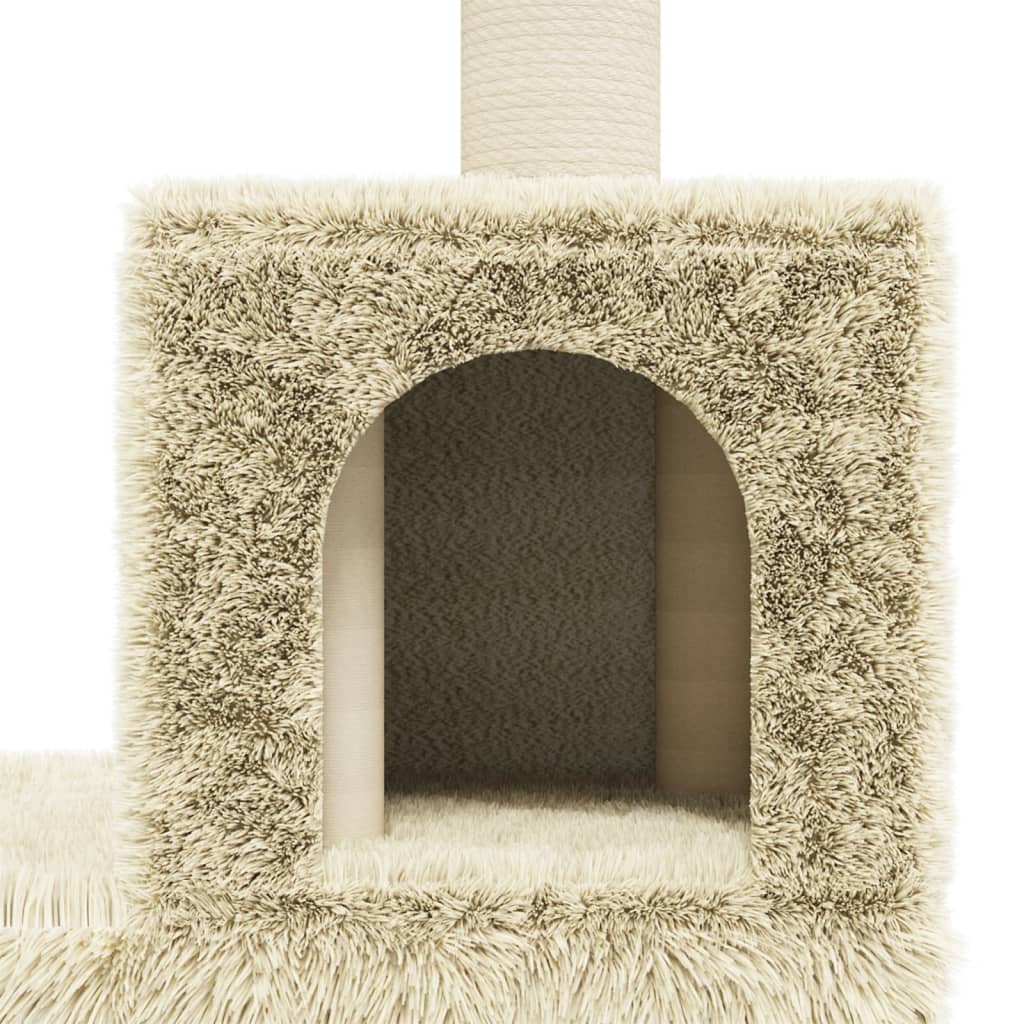 Cat Tree with Sisal Scratching Posts Cream 188 cm