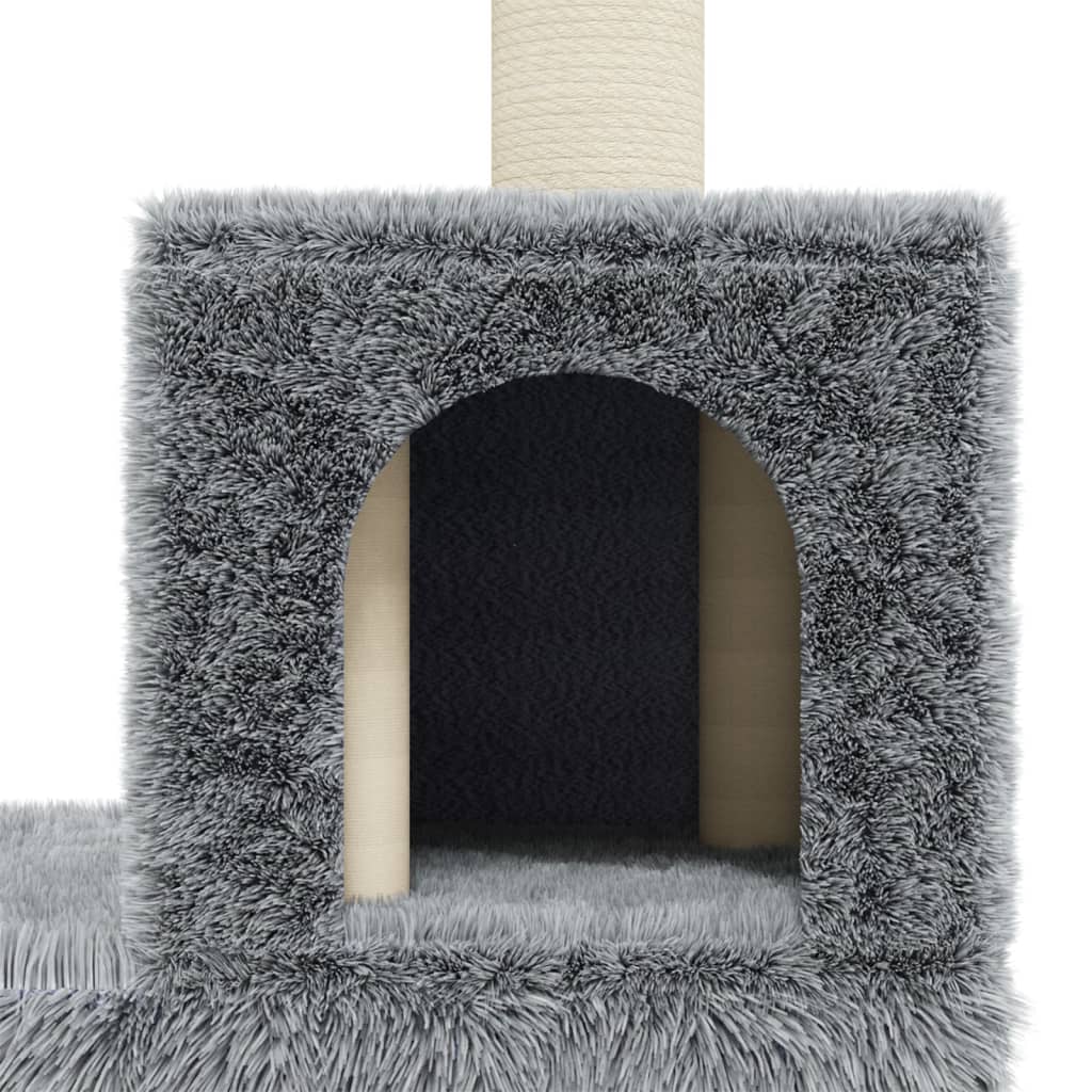 Cat Tree with Sisal Scratching Posts Light Grey 188 cm