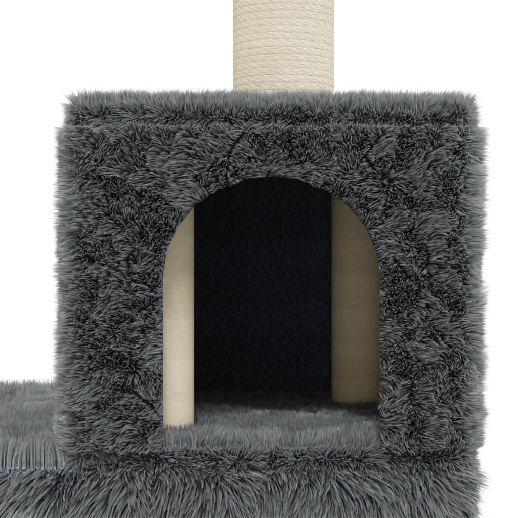 vidaXL Cat Tree with Sisal Scratching Posts Dark Grey 188 cm