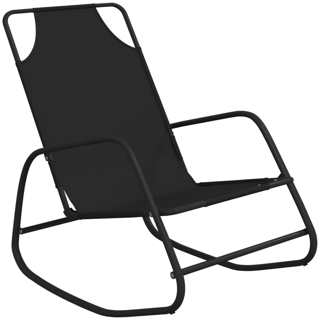 Sun Lounger | Set of 2 | Black | Powder-coated steel, textilene