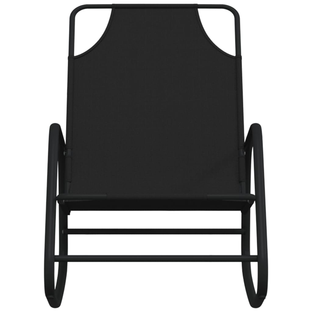 Sun Lounger | Set of 2 | Black | Powder-coated steel, textilene
