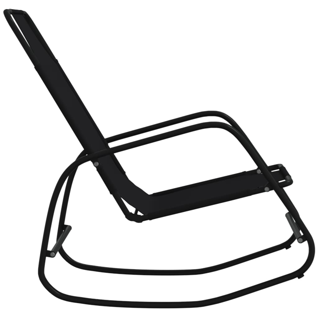 Sun Lounger | Set of 2 | Black | Powder-coated steel, textilene