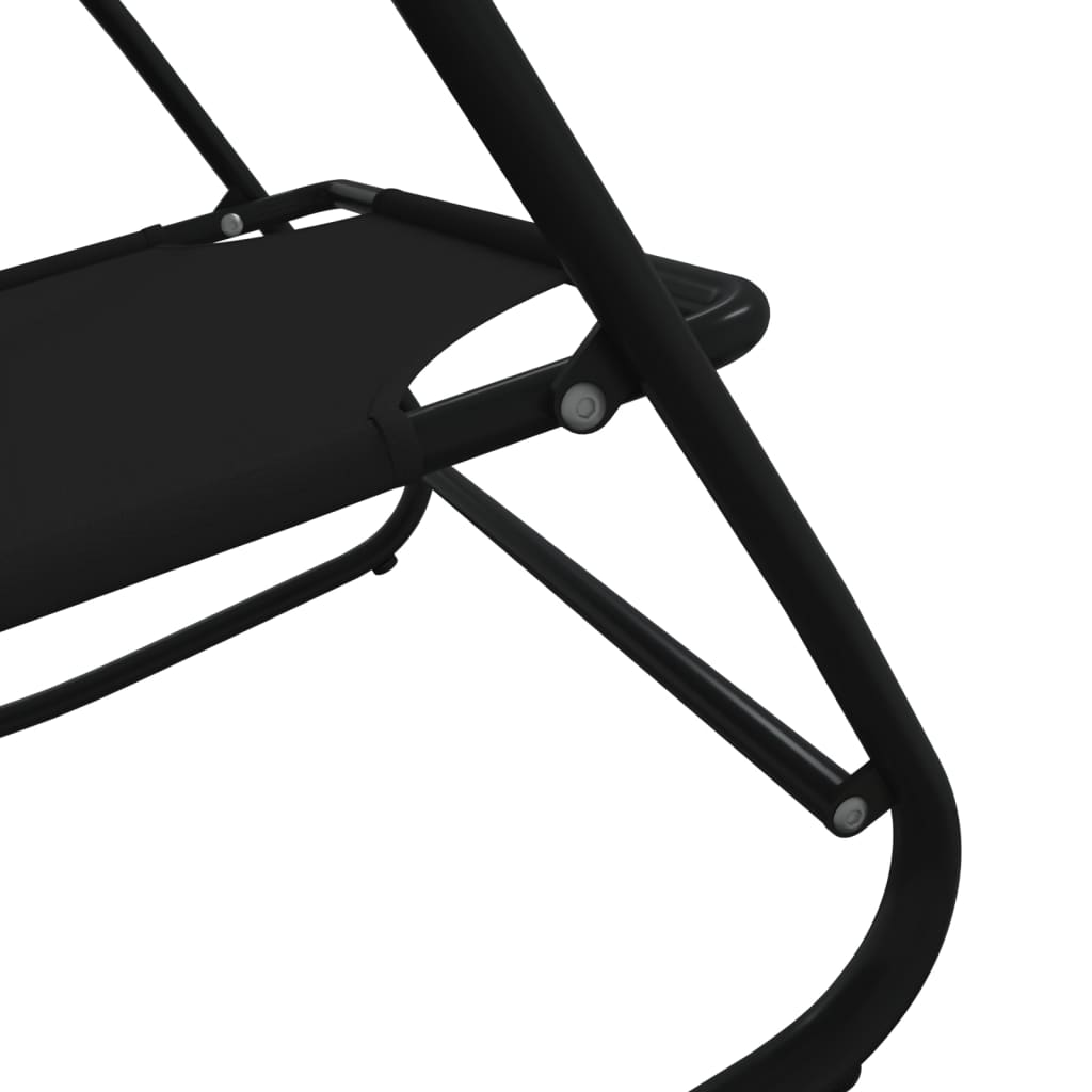 Sun Lounger | Set of 2 | Black | Powder-coated steel, textilene