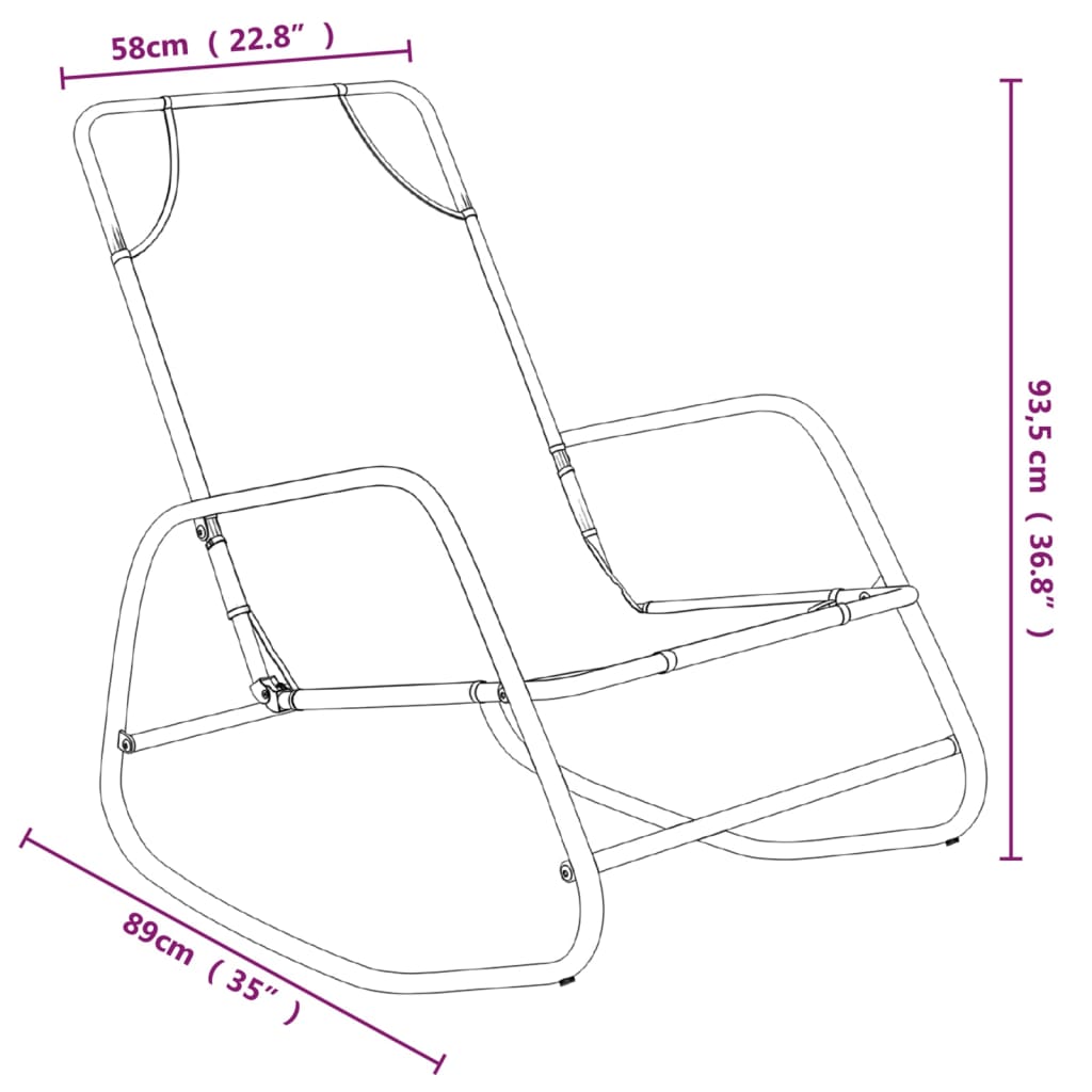 Sun Lounger | Set of 2 | Black | Powder-coated steel, textilene