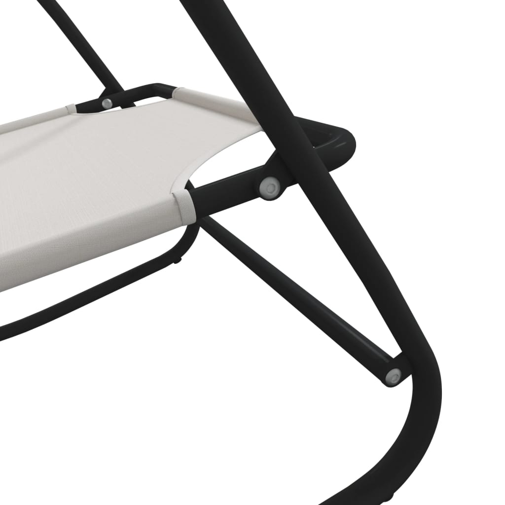 Sun Lounger | Set of 2 | Cream | Strong Powder-coated steel, textilene