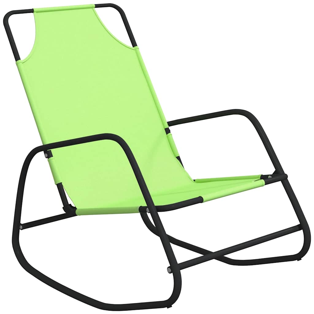 Sun Lounger | Set of 2 | Green | Powder-coated steel, Textilene