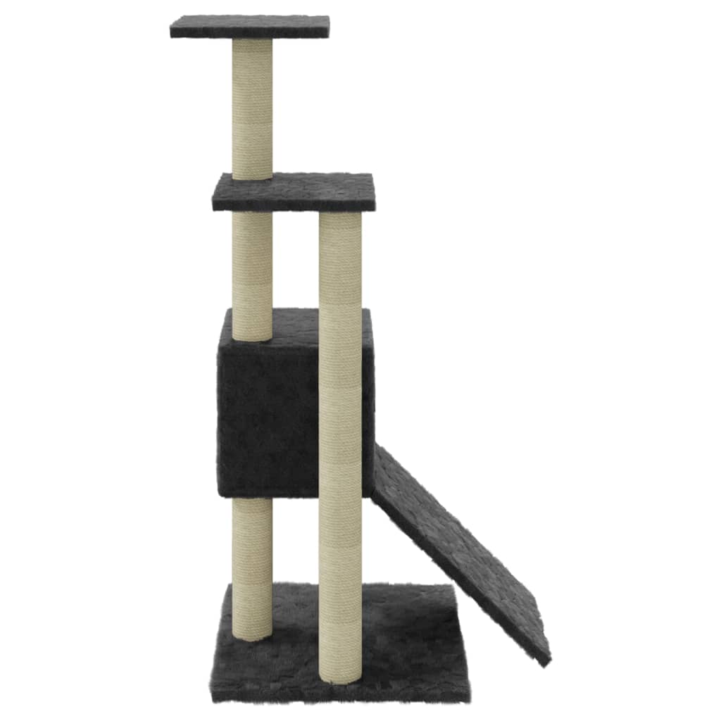 Cat Tree with Sisal Scratching Posts Dark Grey 92 cm