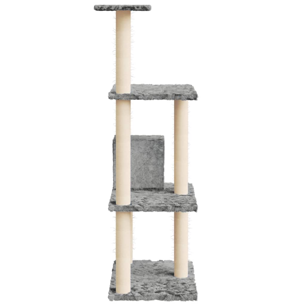 vidaXL Cat Tree with Sisal Scratching Posts Light Grey 119 cm