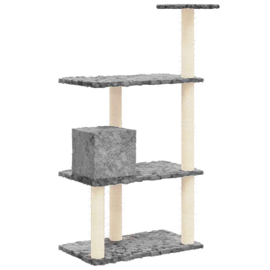 vidaXL Cat Tree with Sisal Scratching Posts Light Grey 119 cm