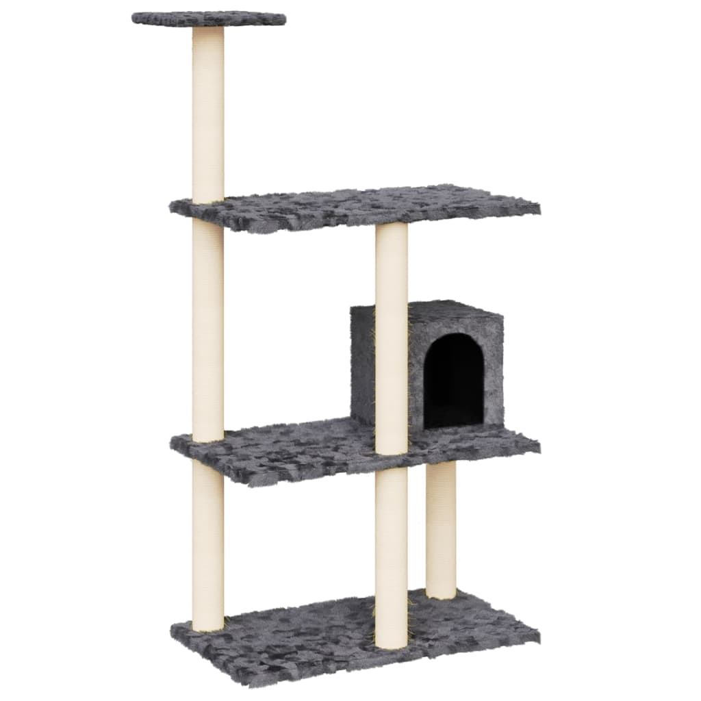 vidaXL Cat Tree with Sisal Scratching Posts Dark Grey 119 cm