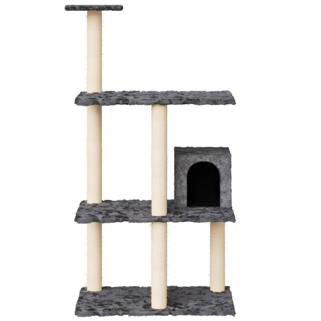 vidaXL Cat Tree with Sisal Scratching Posts Dark Grey 119 cm