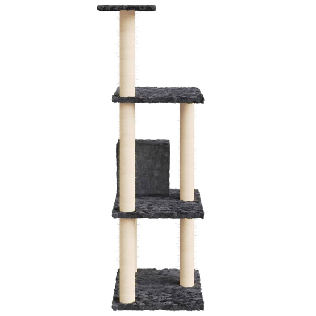 vidaXL Cat Tree with Sisal Scratching Posts Dark Grey 119 cm