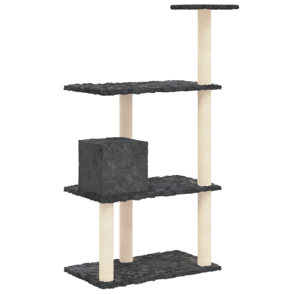 vidaXL Cat Tree with Sisal Scratching Posts Dark Grey 119 cm